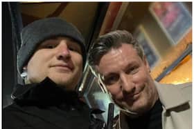 Ex-EastEnders star Dean Gaffney dropped into Biscuit Billy's in Doncaster. (Photo: Biscuit Billy's).