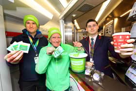 LNER, Samaritans, and Network Rail colleagues on Brew Monday.