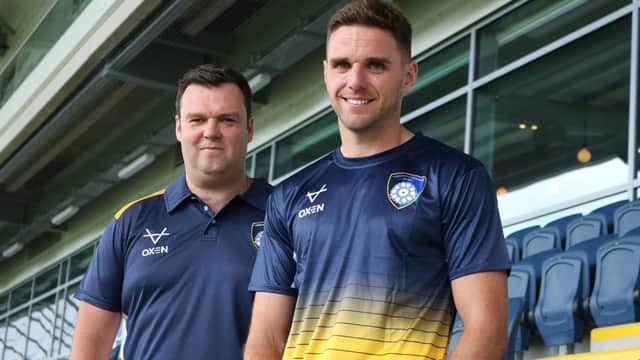 Joe Ford, right, has joined Doncaster Knights as backs coach.