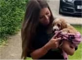 Tayah cuddles up to River in the cute video.