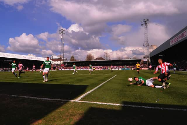 The scene at Griffin Park