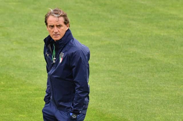 Italy's coach Roberto Mancini. Photo by JUSTIN TALLIS/AFP via Getty Images