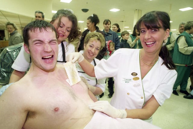 Asda employee Martin Longstaff of Peterlee was waxed in a fund raising event for British Heart Foundation in 2007. Were you there?