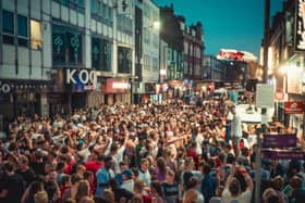 Partying in Silver Street during the World Cup.