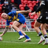 Skipper Sam Smeaton scores the Dons' first try of  the season. Picture: Howard Roe/AHPIX.com