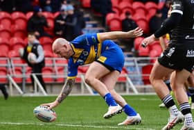 Skipper Sam Smeaton scores the Dons' first try of  the season. Picture: Howard Roe/AHPIX.com