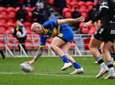 Skipper Sam Smeaton scores the Dons' first try of  the season. Picture: Howard Roe/AHPIX.com