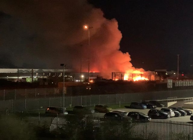 The recycling plant fire in the Carr Hill area of Balby