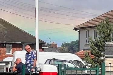 The rainbow was spotted in the skies over Doncaster on Pride Day.