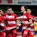 Rovers celebrate Joe Ironside's equaliser. Picture: Howard Roe/AHPIX LTD