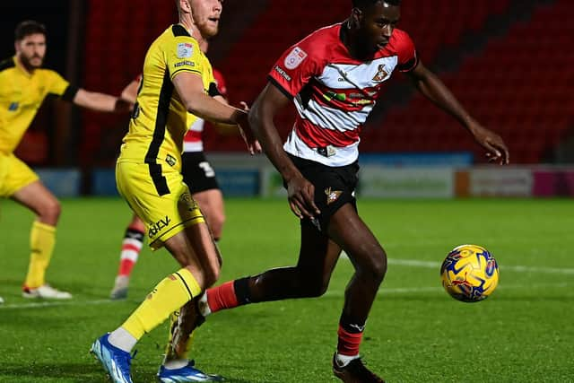 Doncaster Rovers striker Mo Faal.