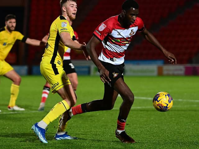 Doncaster Rovers striker Mo Faal.