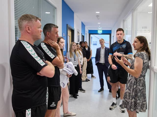 Rovers boss McCann and fellow Prostate United fundraisers shown life-saving impact at prostate cancer research laboratory.