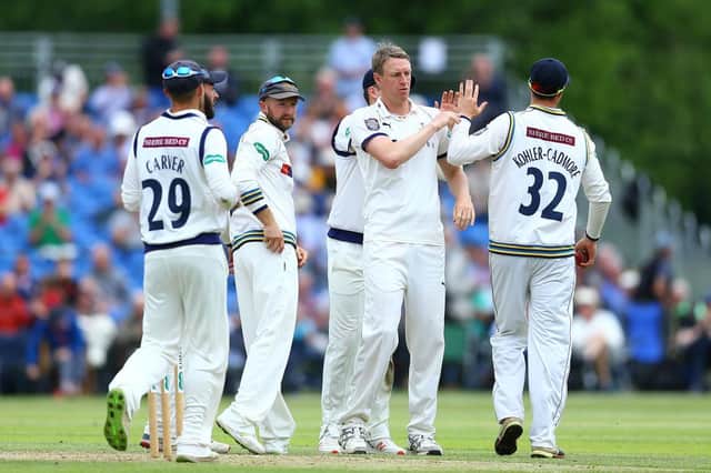 Steven Patterson, second from right, will captain Yorkshire's four-day side. Photo by Ashley Allen/Getty Images