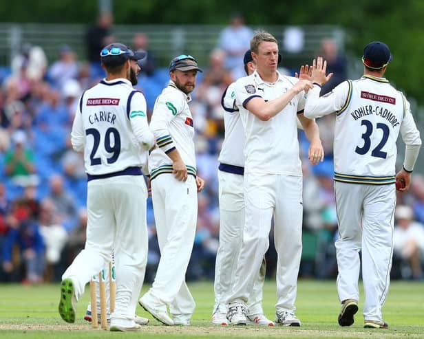 Steven Patterson, second from right, will captain Yorkshire's four-day side. Photo by Ashley Allen/Getty Images