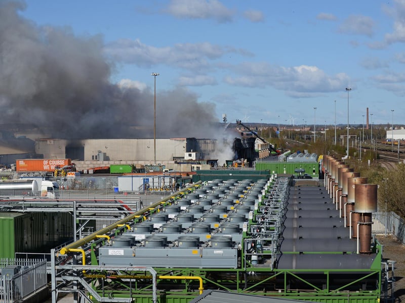 The fire is alongside the East Coast Main Line.