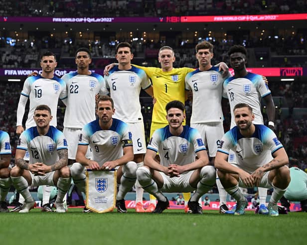 England’s team pose before the 0-0 draw with USA on Friday. Photo: PAUL ELLIS/AFP via Getty Images