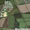 An aerial view of the site
