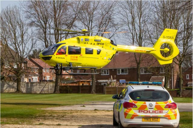 Police and the air ambulance were in attendance at the incident in Conisbrough. (Photo: Paul Willows)