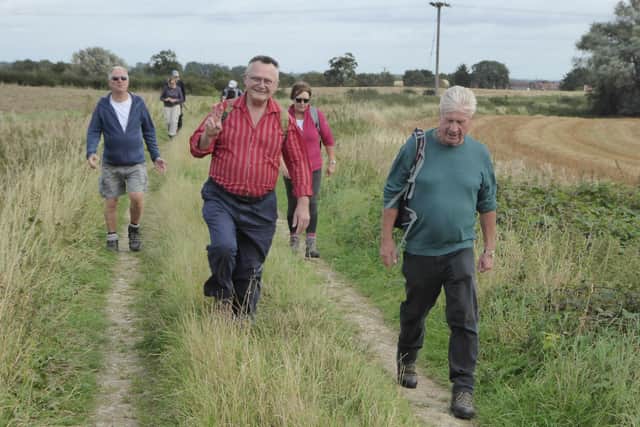 Members of Doncaster Ramblers doing what they do best, rambling