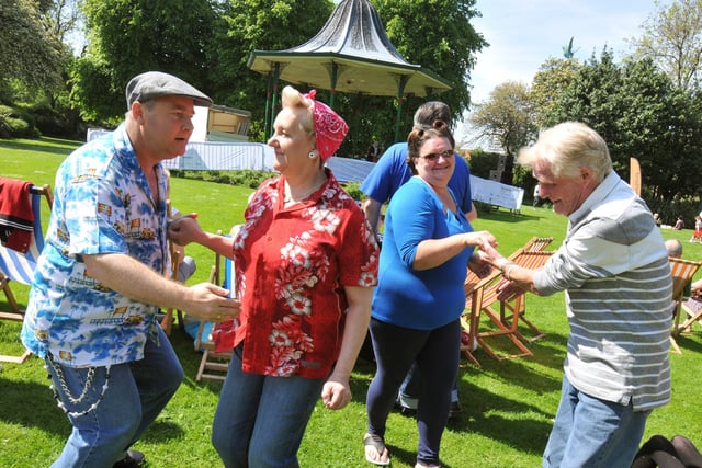 Brilliant summer weather arrived just in time for the Retro and Vintage Festival in 2014. Alan and Carol Boxall, from Silksworth and Raymond and Tracey Gray from Dawdon were pictured dancing in the park as bands played on the bandstand.