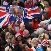 The crowd on the route of the procession in London ahead of the coronation of King Charles III and Queen Camilla on Saturday.  Picture date: Friday May 5, 2023. PA Photo.   Photo: Charles McQuillan/PA Wire