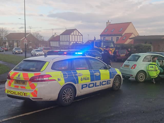 Police at the scene of the collision in Wadworth.