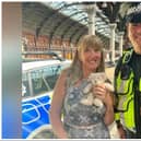 Widow Linda Lawson was reunited with the teddy bear, stolen in Doncaster, by British Transport Police.