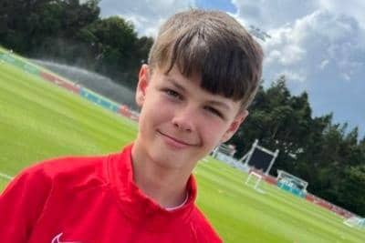 Young cerebral palsy footballer Bryan Kirkpatrick-Elliott.