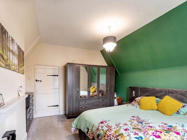 One of the two large double bedrooms.