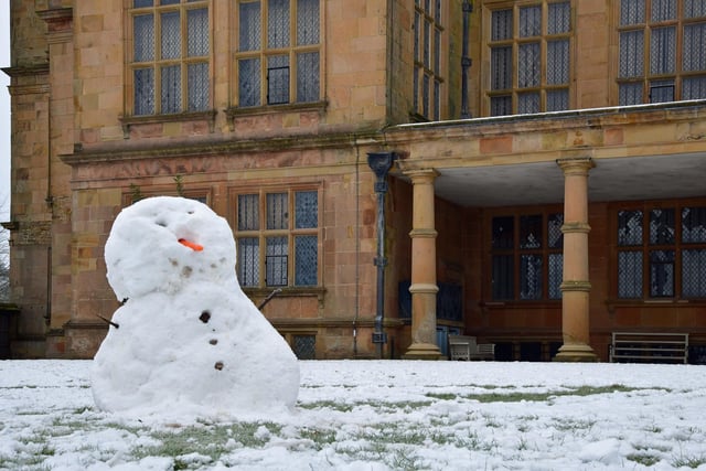 A snow man at Hardwick. From Nick Rhodes.