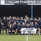 Club Thorne Colliery celebrate their promotion