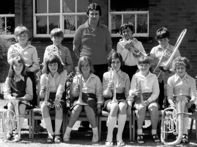 Musicians from Adwick Middle School sometime in the 1970s
