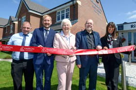 Cutting the ribbon (L-R) Contracts Manager Gary Coughlan, Marketing Coordinator Rob Clubbe, Mayor Ros Jones, Deputy Mayor Glyn Jones, Sales Executive Michelle Ellis