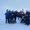 Players from Askern Welfare Cricket Club braved Arctic condtions to complete the Yorkshire Three Peaks.
