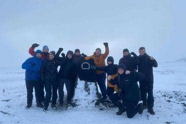 Players from Askern Welfare Cricket Club braved Arctic condtions to complete the Yorkshire Three Peaks.