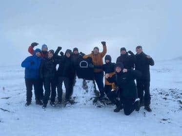 Players from Askern Welfare Cricket Club braved Arctic condtions to complete the Yorkshire Three Peaks.