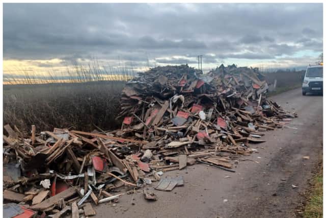 Ten tonnes of rubbish were dumped in the Doncaster lane.