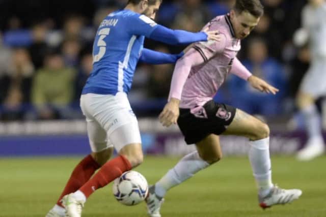 Kieron Freeman in action against Sheffield Wednesday for Portsmouth last season. Photo: Steve Ellis.