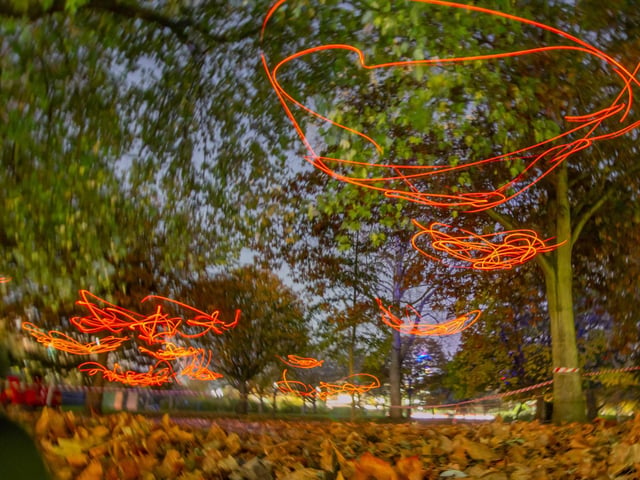 Set up being built for Rainbow in the Dark/ Enlightened Avenue in Victoria Park, Portsmouth on 17th November 2021. Picture: Habibur Rahman
