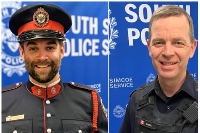 Constable Devon Northrup, left, and Constable. Morgan Russell, right, were fatally shot during an incident in Canada.
