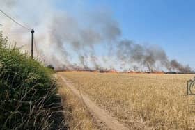 Firefighters are battling a wildfire in Scawthorpe, Doncaster. Photo by Lorenzo Bradshaw