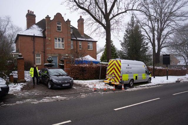 Police at the scene of the alleged incident last week