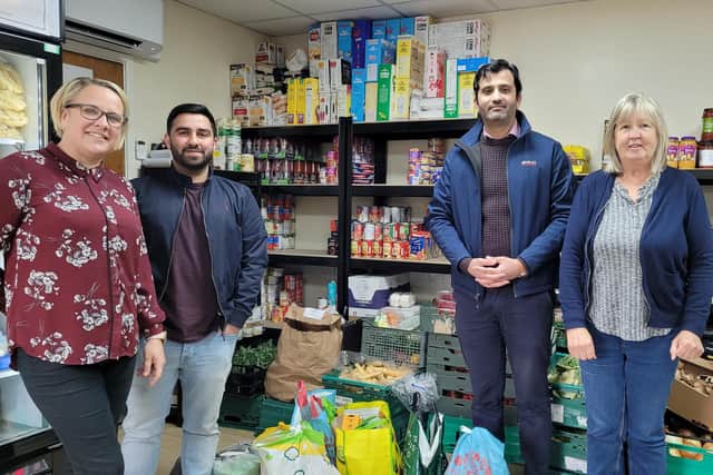 Members of the Ahmadiyya Muslim Community Doncaster with their donation to Edlington Food Bank