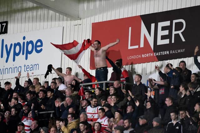 Rovers fans in the South Stand