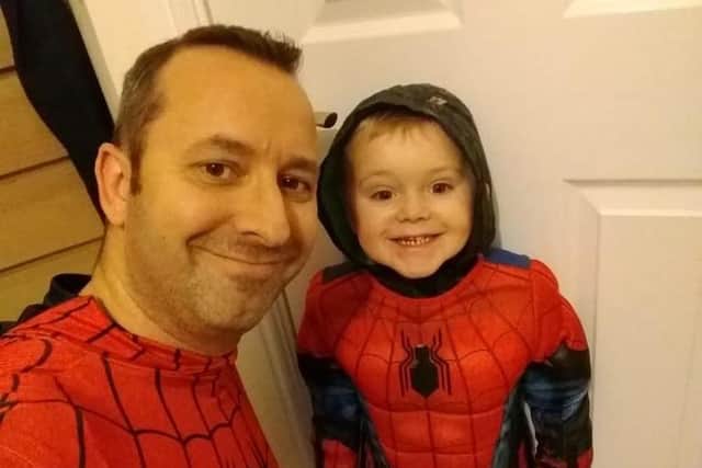 Dave and Noah take on a charity event for Sheffield Children's dressed as Spiderman