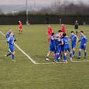 Rossington Main celebrate one of their goals in the win over Parkgate. Pic: Jack Ciullo