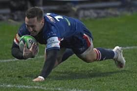Billy McBryde scored twice for Knights in their win over Bedford. Picture: Andrew Roe/AHPIX LTD