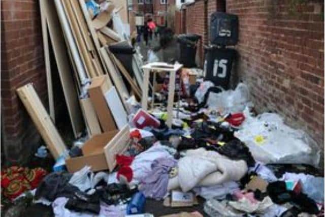Fly-tipping in Hexthorpe. Doncaster Council bosses said they cleared more than 400 tonnes of fly-tipping in just three months.