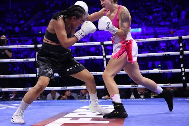 Terri Harper v Cecilia Braekhus at Sheffield Arena. Picture By Mark Robinson Matchroom Boxing